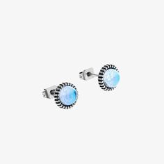 Blue Bead Stud Earrings ArtsKoreanMan Trendy Blue Sterling Silver Earrings, Adjustable Light Blue Round Earrings, Casual Blue Earrings For Pierced Ears, Adjustable Light Blue Earrings, Best Earrings For Men, Bead Stud Earrings, Best Earrings, Stud Earrings For Men, Earrings For Men