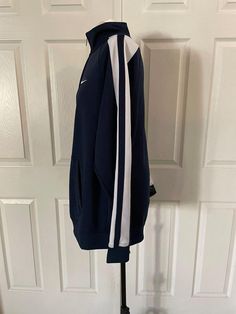 Vintage Y2K Nike Track Jacket Blue White Striped Full Zip Men’s XL Y2k Nike, Nike Track Jacket, Vintage Y2k, Track Jacket, Track Jackets, Vest Jacket, White Stripe, Blue White, Mens Accessories