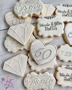 decorated cookies with names and date on them