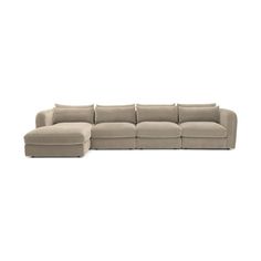 Lengthen your lounging with this sectional wide enough to let the whole family get cozy together, all in modern, low slung style. Beige/White Mid Century Modern Modular Grand Chaise Sofa Sectional - Villa Sand - Left White Mid Century Modern, Single Arm Chair, Sofa Sectional, Irish Cream, Armless Chair, Chaise Sofa, Room Sofa, Getting Cozy, Sectional Sofa