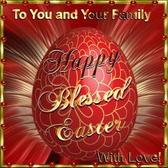 a happy easter card with an egg