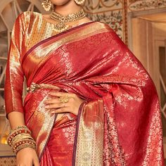 Red colored saree is made from kanjivaram silk fabric which is highlighted with beautiful weaving work as shown. Comes along with unstitched kanjivaram silk blouse piece which you can customise as per your design/style. Occasion - You can wear this saree for party, functions and special occasion, ideal for any fashionista. Note:- The actual product may differ slightly in color and design from the one illustrated in the images when compared with computer or mobile screen. Measurements: Saree : KanjiVaram : 5.5 Mtrs Blouse : KanjiVaram Silk : 0.8 Mtr Material: KanjiVaram Silk Stitch Type: Unstitched Country of Origin: India Care Guide: Dry Clean Blouse Kanjivaram, Saree For Party, Saree Kanjivaram, Kanjivaram Silk Saree, Silk Art, Mobile Screen, Chiffon Saree, Georgette Sarees, Blouse Piece