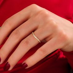 Enhance your elegance with the Diamond Basic Curved Ring. Crafted from luxurious 14k solid gold, this wedding band for women combines classic design with a modern twist. Its simple yet sophisticated style features a delicate curve, designed to perfectly complement your engagement ring.  Features * 14k Solid Gold (also in 10k, 18k) * Band Options; Yellow Gold, White Gold Rose Gold * Band Width: 1.70 mm * Thickness: 1.40 mm * Gemstone: Genuine White Diamond * Gem Color and Clarity: G Colour SI Cla Wedding Stackable Baguette Cut Rings, Minimalist Half Eternity Diamond Ring For Formal Events, Minimalist Half Eternity Band For Formal Occasions, Minimalist Formal Half Eternity Band, Minimalist Stackable Wedding Rings With Baguette Cut, Formal Stackable Rings With Baguette Cut, Minimalist Baguette Cut Stackable Wedding Rings, Minimalist Stackable Baguette Cut Rings For Wedding, Minimalist Baguette Cut Stackable Rings For Wedding