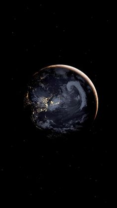 the earth as seen from space at night