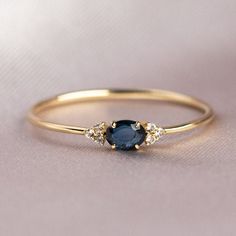 Luxury Dainty Sapphire Ring With Diamond, Gold Ring Simple, Art Deco Sapphire Ring, Local Eclectic, Gold Sapphire Ring, Ring Rosegold, Cute Engagement Rings, Gold Rings Simple, Blue Sapphire Ring