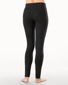 Our favorite leggings, specially designed with a wide, tummy-holding waistband and soft, slimming stretch. Pair with tunics, tees and our relaxed knit wraps and stay comfy all day. Pull-on style with flat elastic waistband. Sizes XS-XXL. 27" inseam. 95% Rayon, 5% Spandex. Machine wash. Imported. From our collection of luxuriously soft lounge separates. Casual Stretch Leggings For Pilates, Versatile Leggings With Comfort Waistband, Ankle-length Elastane Leggings For Loungewear, Casual Leggings With Comfort Waistband For Pilates, Comfort Stretch Leggings With Waistband For Pilates, Casual Comfort Stretch Leggings For Pilates, Full-length Stretch Leggings For Fall, Elastic Full-length Leggings For Fall, Elastic Full-length Fall Leggings