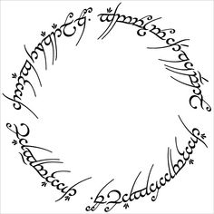 the lord's ring is drawn in black ink on a white background with an ornate border