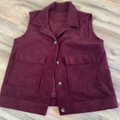 New!! Never Worn!! In Really Good Condition! Maroon Colored Corduroy Vest. Great For Dressing Up Or For Wearing More Casually. Corduroy Vest, Shein Jackets, Dressing Up, Maroon Color, Red Purple, Color Purple, Coats For Women, Jackets For Women, Dress Up