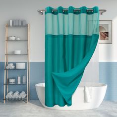 PRICES MAY VARY. Includes built-in rings, snap-on/off PEVA liner and see through window for easy installation Hotel style design with detachable liner and no hooks needed allows for quick cleaning and replacement Light-filtering mesh window at top lets in light while maintaining privacy Durable, water-repellent polyester fabric in modern teal color is perfect for any bathroom decor Fits most standard 72x72 in shower rods and machine washable for easy care 3-in-1 shower curtain includes built-in Wash Shower Curtain, Navy Shower Curtain, Waffle Weave Shower Curtain, Shower Rods, Blue Shower Curtains, White Shower Curtain, White Shower, Shower Rod, Shower Liner