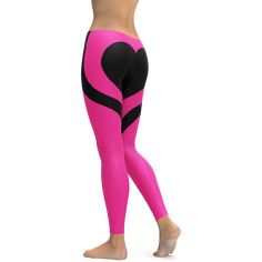 Are you a sucker for pink, hot pink and anything that screams pink? Than we've got good news for you! The Gearbunch Black Heart Shaped Pink Leggings are a must have in anyone's wardrobe who loves pink, and anyone that loves black! Be Happy, Be Bright, Be You with Gearbunch. Pink Bottoms For Valentine's Day, 100 Squats, Soft Leggings, Squat Proof, Pink Leggings, Black Heart, Pink Heart, Black Leggings, Be Happy