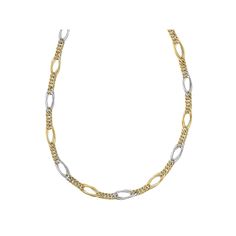 Find your perfect style when you pair this chic 14k gold necklace with your favorite outfits. Find your perfect style when you pair this chic 14k gold necklace with your favorite outfits. Metal: 14k gold Chain length: 18 in. Packaging: boxed Plating: rhodium Finish: polished Size: 18". Color: 14k 2 Tone. Gender: female. Age Group: adult. 14k Gold Necklace, Perfect Style, Buy One Get One, Link Necklace, Chain Lengths, Chain Length, Gold Chain, Gold Chains, Gender Female