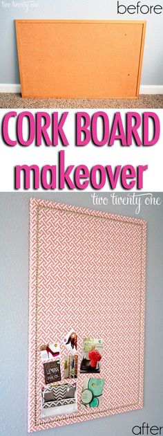 an easy diy cork board makeover for the wall