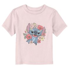 Ohana means family, and family means no tee gets left behind! Find the perfect style for your little one with this officially licensed Toddlers' Disney Lilo & Stitch Floral Alien Graphic T-Shirt! This fun design features a cute, distressed design of Stitch surrounded by beautiful colorful flowers that he found for you across the front. Celebrate a certain alien, otherwise known as Experiment 626 with new fabulous apparel from the incredible movie! Alien Graphic, Experiment 626, Cute Alien, Ohana Means Family, Sleeve Packaging, Disney Lilo, Graphic Tee Design, Toddler Boy Outfits, Top Graphic Tees