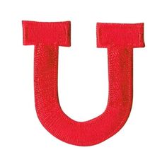 the letter u is made out of red thread