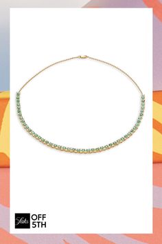 This Stylish Goldplated Necklace Is Enlivened With Emeralds. Emerald Diamonds, 0.47 Tcw Diamond Color: I Diamond Clarity: I2-I3 14k Goldplated Sterling Silver Lobster Clasp Made In Usa Size Length, About 15" Click Here For A Guide To Jewelry & Watches. Center Core - W Fine Jewelry > Saks Off 5th. Effy Eny. Luxury Diamond Necklace With May Birthstone, Green Diamond Necklace In Fine Jewelry Style, Fine Jewelry Green Necklace With Diamond Accents, Fine Jewelry Green Necklaces With Diamond Accents, Elegant Green Tennis Necklace With 17 Jewels, Elegant Green Tennis Necklace, Gold Single Strand Emerald Necklace, Gold Emerald Single Strand Necklace, Emerald Necklace For May Birthstone