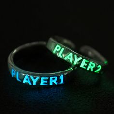 If life is a game we play, celebrate your successful co-op campaign together with these glow in the dark rings! These rings are adjustable to fit different size fingers, and their glow can be recharged via sunlight or other UV light sources.A great gift for a loved one who stays together by gaming together. Materials: Zinc Alloy, Glow in the Dark Enamel Click ADD TO CART To Order Yours Now! The Checkout Process is Guaranteed to be 100% Safe and Secure with Visa, Mastercard, AMex, Discover, Apple Medias Red, Ring For Couple, Glowing In The Dark, Dark Rings, Name Origins, Couples Ring Set, Player 1, Hollow Heart, Birthday Jewelry Gift