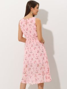 Shop Allegra K for summer wrap ruffle high low hem round neck sleeveless floral dress you are looking for, get more women's dresses for yourself. Order now! Free Returns! Floral Dress Pink, Summer Wraps, Ruffle Fabric, Ballet Dress, Lotus Leaf, Body Curves, Versatile Dress, Pink Floral Dress, Poplin Dress