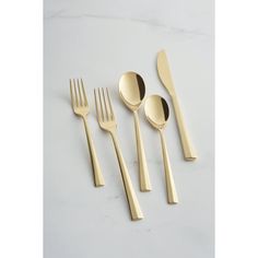 Sofia Home Gold Satin 18/0 20-Piece Flatware Set, Service for 4 by Sofia Vergara - Walmart.com Sofia Vergara, Gold Satin, Elevate Your Home, Flatware Set, Place Settings, Home Collections, Modern Classic, Flatware, Timeless Style