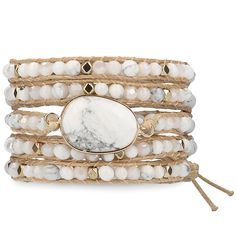 PRICES MAY VARY. SILKY WHITE MARBLE - G2F DESIGN Marble Mix Five Warp Bracelet is a five-layer wrap bracelet crafted handmade product with a combination of marble stones, crystals and gold beads on the beige wax cord. This wrap bracelet is made with genuine stones to dress up any desired look making you ready to shine with an effortless multistrand layered look perfect for your everyday lifestyle. We truly bring you a new experience which aesthetic fashion meets practicality matched with a varie Wrap Beaded Bracelet, Adjustable Beaded Wrap Bracelet For Festivals, Adjustable Natural Stone Wrap Bracelet For Festivals, Adjustable Hand Wrapped Bracelet For Festivals, Adjustable Hand-strung Wrap Bracelet For Festival, Adjustable Hand Wrapped Wrap Bracelet For Festival, Festival Adjustable Hand Wrapped Bracelet, Bohemian Adjustable Hand Wrapped Bracelet, Bohemian Hand Wrapped Adjustable Wrap Bracelet