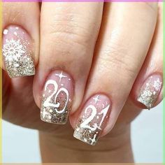 Looking for the best New Year's Eve nails? Check this post for the 80  most stunning New Years Eve nail art ideas and designs to copy this year. From sparkle short NYE nails to glitter simple long nail ideas, we've got you covered! 2024 New Years Nail Designs, Xmas New Years Nails, New Years Eve Nails Ideas 2023, Happy New Year Nails Designs 2023, New Years Nail Designs 2023, Silver New Years Nails, New Year Nails Design 2023, Nye Nails 2022, Happy New Year Nails Designs