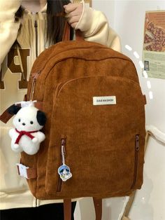 TAVIMART - Japanese Ins Corduroy Leisure and Simple Travel in Autumn and Winter College Students' Schoolbags and Computer Backpacks Computer Backpack, Brown Beige, College Students, Autumn And Winter, Blue Brown, Blue Black, Computer, Backpacks, Travel