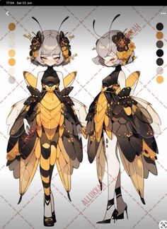 Honey Bee Character Design, Bee Inspired Character Design, Bumble Bee Concept Art, Bee Girl Character Design, Bees Design, Concept Map, 7 Deadly Sins, Deadly Sins