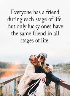 two women hugging each other with the caption as we grow older, we don't lose friends we just learn who the real ones are