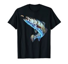 a t - shirt with a large fish on it