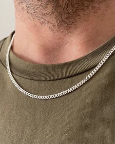 Sterling Silver Close Curb Chain 16"-30" Men's Chain - Gift Boxed Material: Sterling Silver Chain Length: 16"-30" width 3mm Weight: 11.84 - 19.40 Grams All of our jewellery is professionally inspected, All items sold are Genuine Please do not Hesitate to contact me if you require any further Information or have any problems Any issues I will ensure that they are resolved with 100% customer satisfaction Note: Customized Jewellery is available, if you need any jewellery design in any size contact Sterling Silver Cuban Link Necklace With Adjustable Chain, Silver Chain For Men, Chain For Men, Silver Chain Style, Jewellery Design, Chains For Men, Curb Chain, Chain Styles, Chain Lengths