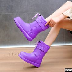 Fisdy - Winter Shoe Tube Snow Boots, Cotton Shoes, Warmth, Thickening, Car Washing, Kitchen, Waterproof Rain Boots Womens Boots Winter, Rain Boots Women, Boots For Short Women, Car Washing, Waterproof Snow Boots, Boots Waterproof, Red Boots, Rounded Toe Boots, Slip On Boots