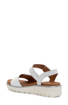 A lightweight platform wedge elevates this sporty sandal featuring a cushy, arch-supporting footbed and wide, adjustable leather straps for all-day comfort. Flat sole Removable, cushioned insole with arch support Leather upper and lining/synthetic sole Imported Synthetic Double Strap Wedge Sandals, Leather Wedge Heel Sport Sandals For Beach, Casual Slingback Synthetic Wedge Sandals, Casual Synthetic Slingback Wedge Sandals, Double Strap Synthetic Slingback Sandals With Cushioned Footbed, Synthetic Double Strap Slingback Sandals With Cushioned Footbed, White Synthetic Sport Sandals With Flat Heel, Synthetic Wedge Heel Sport Sandals With Cushioned Footbed, White Synthetic Flat Heel Sport Sandals