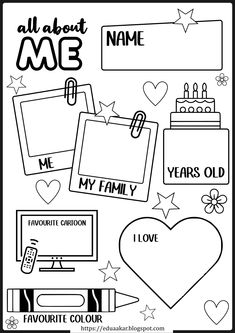 Myself Worksheet My Self Worksheets For Kindergarten, First Day Worksheet, Drawing Worksheets For Class 1, My Self Worksheet, Sel Worksheets For Kids, All About My Self, All About Me Worksheet Preschool, Self Worksheets, All About Me Ideas