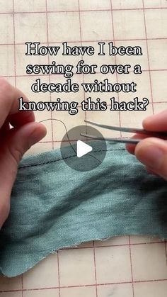 someone cutting fabric with scissors on top of it and the words, how have i been sewing for over a decade without known knows