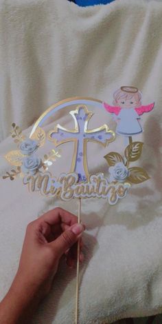 Toppers bautizo cake toppers de bautizo Handmade Cake Topper, Baby Education, Baptism Cake, Cake Topper, Cake Toppers, Cricut, Baby Shower, Tags