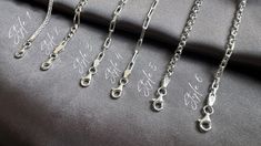 Welcome to my shop, Turkish Silver Chain, Chain Necklace, Chain for Men, Chain for Women,  Unisex Chain, 925 Sterling Silver Necklace, Snake Chain, Ball Chain, Curb Chain, Force Chain, Byzantine Chain, Rolo Chain, Twist Chain, Singapore Chain, Chain for pendant, Silver Jewelry, Box Chain, Silver Accessory, High Quality Necklace, Pure Silver Chain, Dainty Chain, Elegant Necklace, Minimalist Chain, Gift for him, Gift for her, Valentine's day gift, Birthday gift, Christmas gift Item Details # Material: 925 Sterling Silver #  Versatile #  Handmade Width Chain: 1- Wheat  2.50 mm 2- Figaro 4.30 mm 3- Paperclip  3 mm 4- Thick paperclip 2.70 mm 5- Rolo 3.50 mm 6- Paperclip  3 mm 🚚 SHIPPING: Via DHL Express TO WORLDWIDE You will get your order within a week. we offer the quickest shipment  I will Link Necklace With Sterling Silver Clasp For Gift, Sterling Silver Cable Chain Bracelet, Gift White Gold Sterling Silver Cable Chain Bracelet, Gift White Gold Sterling Silver Bracelet With Cable Chain, Minimalist Sterling Silver Hallmarked Bracelet As Gift, Sterling Silver Cable Chain Bracelet Gift, Hallmarked Sterling Silver Link Bracelet Gift, Hallmarked Link Sterling Silver Bracelet As Gift, Silver Cable Chain Bracelet As A Gift