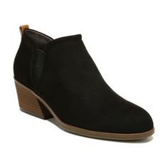 A versatile, Western-inspired slip-on bootie that goes with everything. MATERIALS: Microfiber upper with soft, feel-good linings FIT: Slip-on fit with stretch gore side panels and back pull tab for easy on/off SUSTAINABLE COMFORT: Insole Technology with cushioning, comfort, & arch support. Insoles partially crafted with 15% cushy, algae-infused BLOOM foam. MOVEMENT: Lightweight, flexible construction moves with you STYLE: Faux suede slip-on bootie with stretch panels and 2 inch block heel CONSCIOUSLY PACKAGED: This style is shipped in a box made with recyclable materials & soy-based inks Your new go-to bootie. This Western-inspired easy-to-wear style looks great with everything and feels incredibly comfortable. Size: medium.  Color: Black.  Gender: female.  Age Group: adult. Stacked Heel Ankle Boots, Recyclable Materials, Cute Sneakers, Wedge Ankle Boots, Black Boots Women, Lace Up Booties, Pull On Boots, Leather Block Heels, Best Sneakers