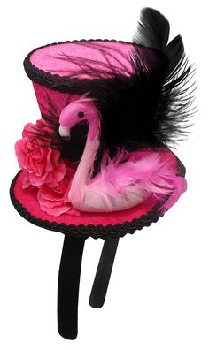 PRICES MAY VARY. Mini Pink Top hat with Fake Flamingo & Fake Feather Accents on a Headband. Lightweight and Comfortable Features a pink mini top hat with black cord trim, feathers, pink carnation flowers, and an adorable Pink Flamingo Add it to your derby Outfit, Victorian Dress, 1920s Burlesque costume, Wedding Outfit, and more One size fits most adults and some teen. Perfect for Halloween, Steampunk, Wedding, Pirate, Cosplay and more Top Hat is stands approximately 4" tall, 5" wide, and brim i Mother Daughter Halloween Costumes, Flamingo Hat, Halloween Steampunk, Flamingo Costume, Flamingo Fashion, Headband Fascinator, Costumes Dresses, Derby Outfits, Mardi Gras Costumes