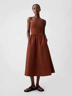 Mixed Media Midi Dress | Gap Rust Maxi Dress, Rich Girl Fashion, Coral Maxi Dresses, Eyelet Maxi Dress, Amanda Uprichard Dress, Mixed Media Dress, Dress Square Neck, Empire Waist Maxi Dress, Floral Pattern Dress