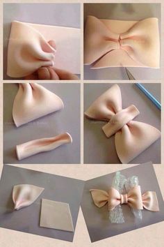 how to make an origami bow with paper and glue - step by step instructions