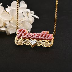 Material: Copper, Acrylic. Color: Gold. Necklcae Chain Length: 14",16",18",20",22". Earrings Diameter: 60mm/ 2.36". Process: Gold plated. Recipient: Woman, Mom, Wife, Girl Friend, Children, Family. Product Type: Personalized Jewelry. Gift Type: Set. Occasions: Valentine's Day, Mother's Day, Christmas, Birthday, etc. Jewelry Type: Name Necklace, Name Earrings. Brand: Silviax Jewelry. Item: 2023S0010 Valentine's Day Pink Custom Name Necklace, Valentine's Day Gold Plated Nameplate Necklace, Rose Gold Custom Name Necklace For Valentine's Day, Valentine's Day Gold Custom Name Necklace, Valentine's Day Gold Stainless Steel Name Necklace, Name Earrings, Bamboo Earrings, Pink Acrylics, Personalized Necklace