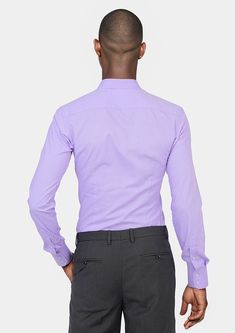 The mauve broadcloth shirt brings both supreme quality and style with its striking color and 100% Egyptian cotton blend. Purple Slim Fit Shirt For Spring, Purple Slim Fit Shirt For Business, Purple Slim Fit Business Shirt, Slim Fit Purple Business Shirt, Purple Spread Collar Business Shirt, Fitted Purple Business Shirt, Purple Cotton Shirt With Spread Collar, Cotton Business Tops, Purple Long Sleeve Shirt For Business Casual