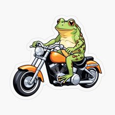 a frog riding on the back of a motorcycle