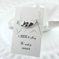 Sterling silver mountain necklace - Mountain range - Trendy jewelry - Mountains are calling and I mu Meaningful Adjustable Sterling Silver Necklace, Adjustable Nature-inspired Sterling Silver Necklace, Mountain Ideas, Silver Mountain, Wanderlust Jewelry, Mountain Jewelry, Mountain Girl, Mountain Necklace, Mountains Are Calling