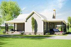 1579 Square Foot Country House Plan with Wraparound Porch - Architectural Designs - 86377HH | Architectural Designs - House Plans