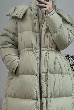 Plus Size-Winter Fashion White Duck Down Long Down Jacket Material: White Duck Down. Nylon Collar: Stand collar Length: Size 4XL measures 39.37" from shoulder to hem Pattern: Solid Color Highlight: Single Breasted. Zipper Season: Winter Winter Nylon Parka With Long Sleeves, Winter Nylon Outerwear, Winter Nylon Outerwear With Pockets, Casual Nylon Parka For Winter, Casual Nylon Winter Parka, Khaki Long Sleeve Winter Puffer Jacket, Thick Solid Color Puffer Jacket For Winter, Thick Puffer Jacket For Winter, Winter Beige Nylon Outerwear