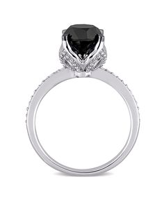 This beautiful black and white diamond engagement ring is crafted in lustrous 14-karat white gold and showcases a striking round-cut black diamond at the center with 12 pave-set twinkling diamond along the sides. This ring is enhanced with a high polish finish. White Diamond Engagement Ring, White Diamond Rings Engagement, Buying Diamonds, Diamond Engagement Ring, White Diamond, Black Diamond, Diamond Engagement, Round Cut, Diamond Engagement Rings