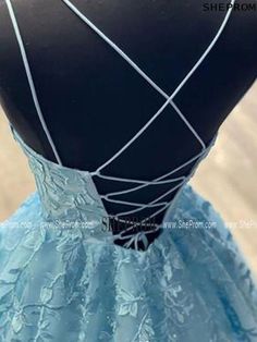 Buy Beautiful Double Straps Tulle Lace Long Baby Blue Prom Dress Wtih String Back id#TZ1375 at SheProm. SheProm.com is an online store with thousands of formal dresses. Shop 100% authentic prom dresses with free standard shipping. Sky Blue Prom Dress, Blue Evening Dress, Sweep Train Prom Dress, Popular Prom Dresses, Spaghetti Strap Prom Dress, V Neck Prom Dresses, Lace Formal Dress, Blue Evening Dresses, Lace Prom Dress