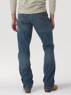 Men's Wrangler Retro® Relaxed Fit Bootcut Jean Detail Shop, Bootcut Jeans, Mens Jeans, Relaxed Fit, Mens Outfits