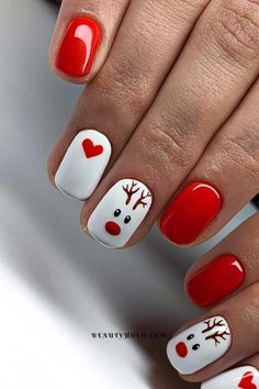 29 Cute Short Gel Nails Designs & Ideas Short Gel Nails, Fall Gel Nails, Cute Nails For Fall, Christmas Gel Nails, Xmas Nails, Girls Nails, Fancy Nails