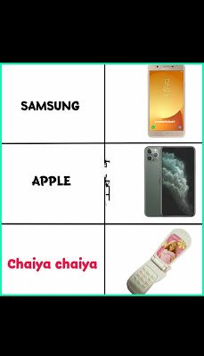 four different types of cell phones with the names in english and chinese on each one